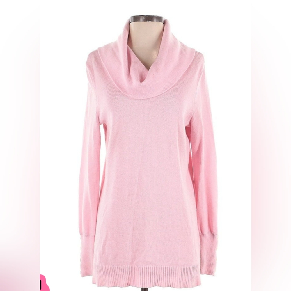 Lauren Ralph Lauren Petites pink cowl neck sweater, wool blend,size PM
